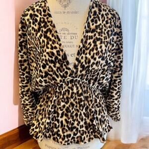 RENEE C. Women's Leopard Print Top - Medium - NWT